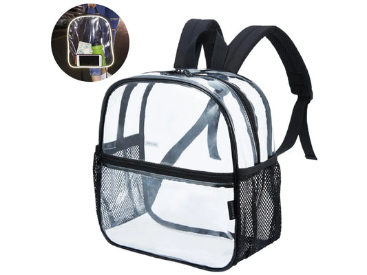 Mini Transparent Backpack Approved for Stadiums, Waterproof Transparent Backpack for Work, Security Travel, Concerts and Sporting Events