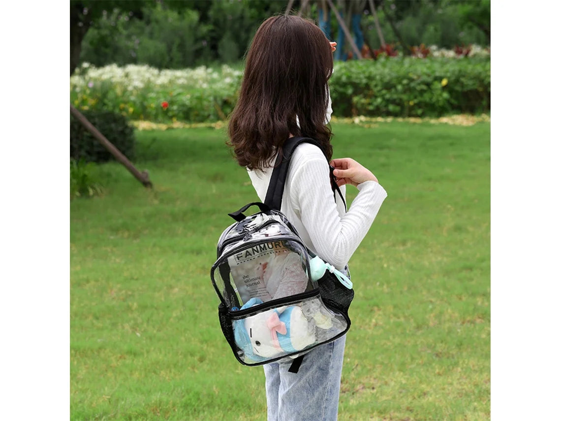 Mini Transparent Backpack Approved for Stadiums, Waterproof Transparent Backpack for Work, Security Travel, Concerts and Sporting Events