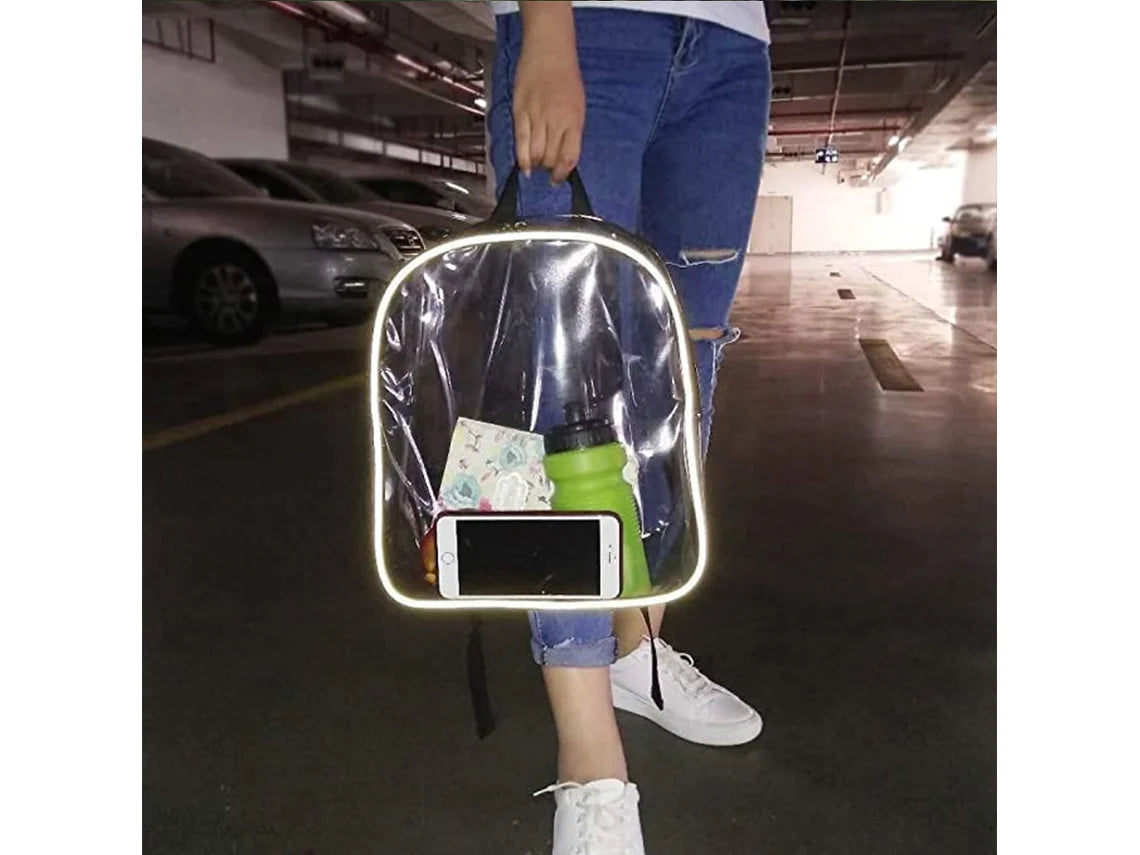 Mini Transparent Backpack Approved for Stadiums, Waterproof Transparent Backpack for Work, Security Travel, Concerts and Sporting Events