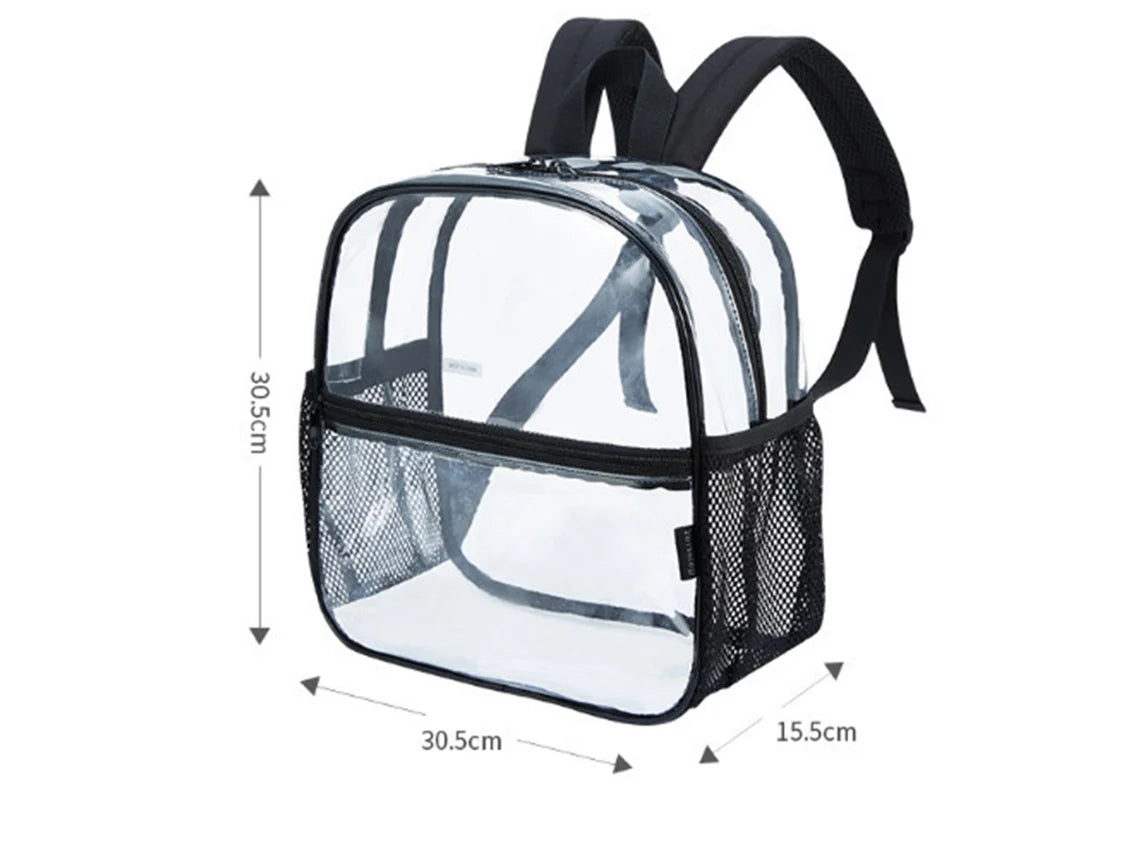 Mini Transparent Backpack Approved for Stadiums, Waterproof Transparent Backpack for Work, Security Travel, Concerts and Sporting Events