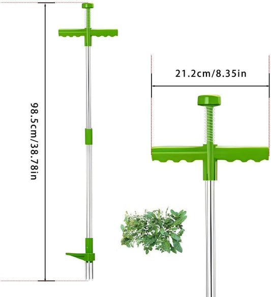 Unkrautzieher, Handwerkzeug zum Aufstellen, abnehmbares Unkrautwerkzeug mit 3 Klauen und langem Griff, für Rasen, Hof, Garten, Fingerhirse, Löwenzahnstecher, Gartengeräte