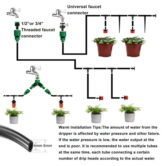 Gartenbewässerungssystem, 30 m Tropfbewässerungsset, Pflanzen-Tropfbewässerungsdüsenset