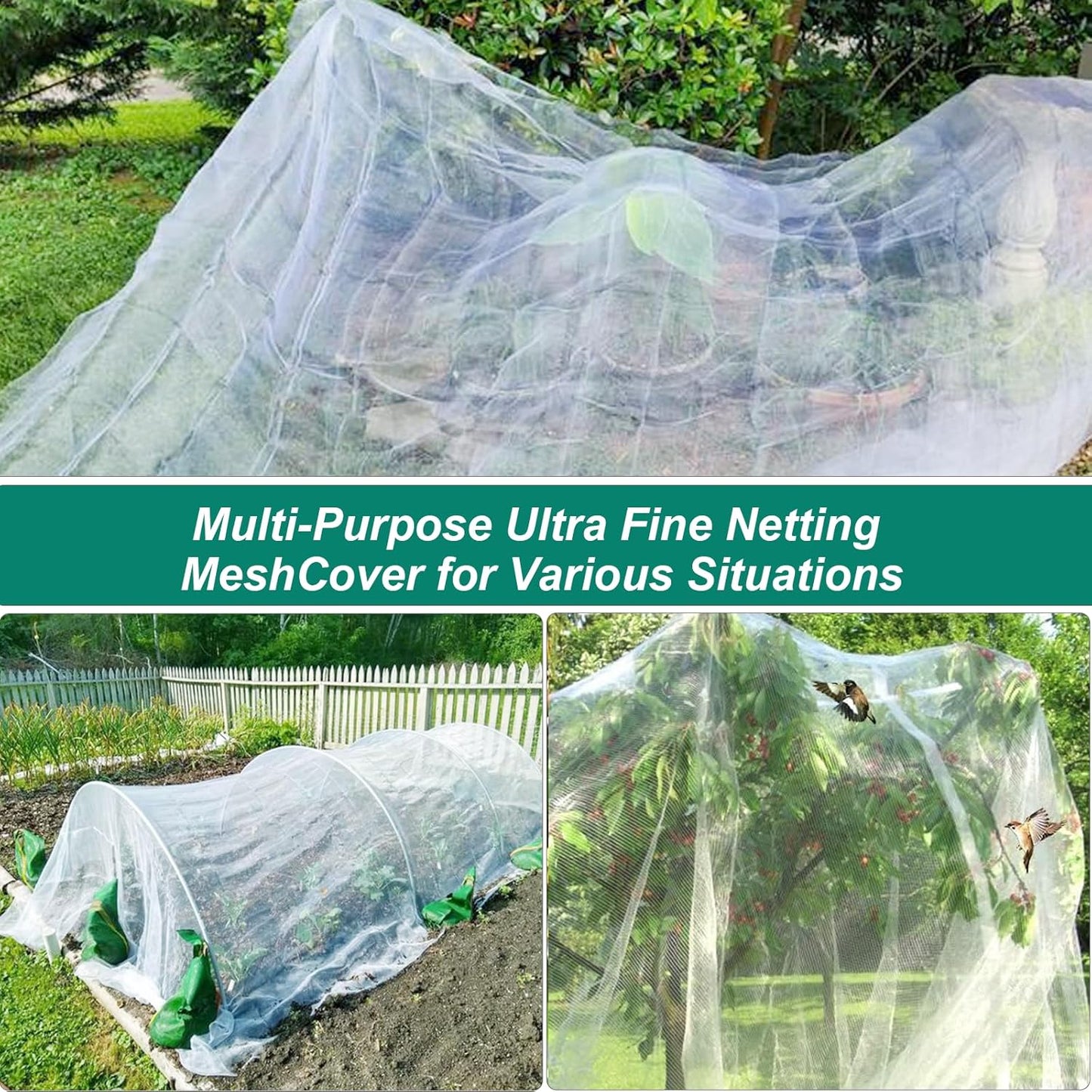 Insect protection net, garden net 3m x 5m, bird protection net, insect protection net for vegetable gardens, garden net to protect plants, vegetables and fruit